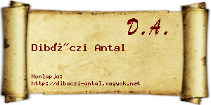 Dibáczi Antal névjegykártya